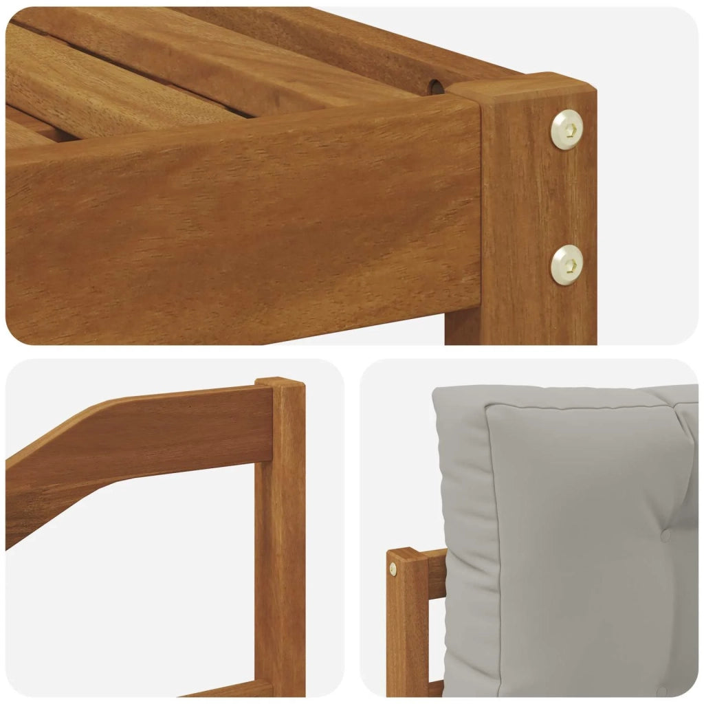Set di divani da esterno 5 pcs Grigio Naturale e Chiaro 3367174
