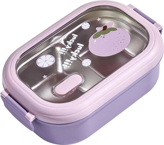 Lunchbox in acciaio inossidabile con distributore - contenitore isolato termicamente per alimenti per studenti e dipendenti di ufficio - blu.