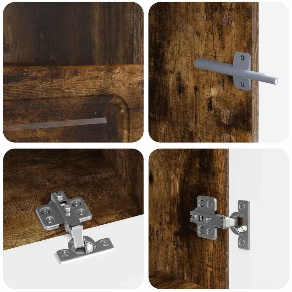 Mobile TV LED a 5 pezzi Rovere Fumo Legno ingegnerizzato 3417007