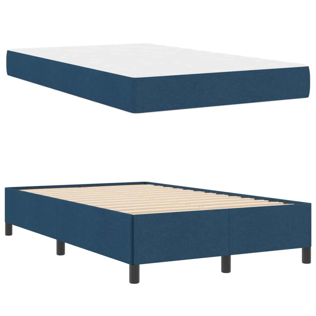 Letto a molle Blu 120 x 200 cm Tessuto
