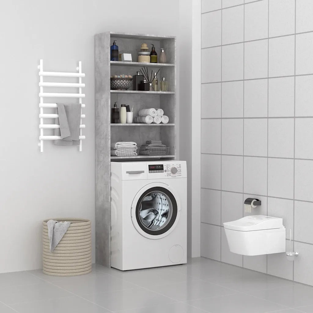 Mobile per Lavatrice Grigio Cemento 64x24x190 cm CFW3789124