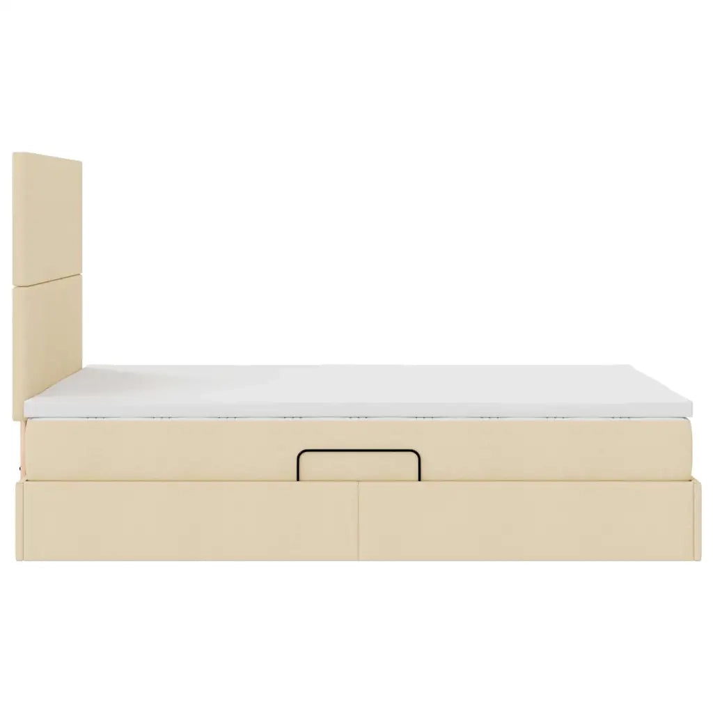 Letto con contenitore e materasso Crema 120 x 200 cm Poliestere 3371713