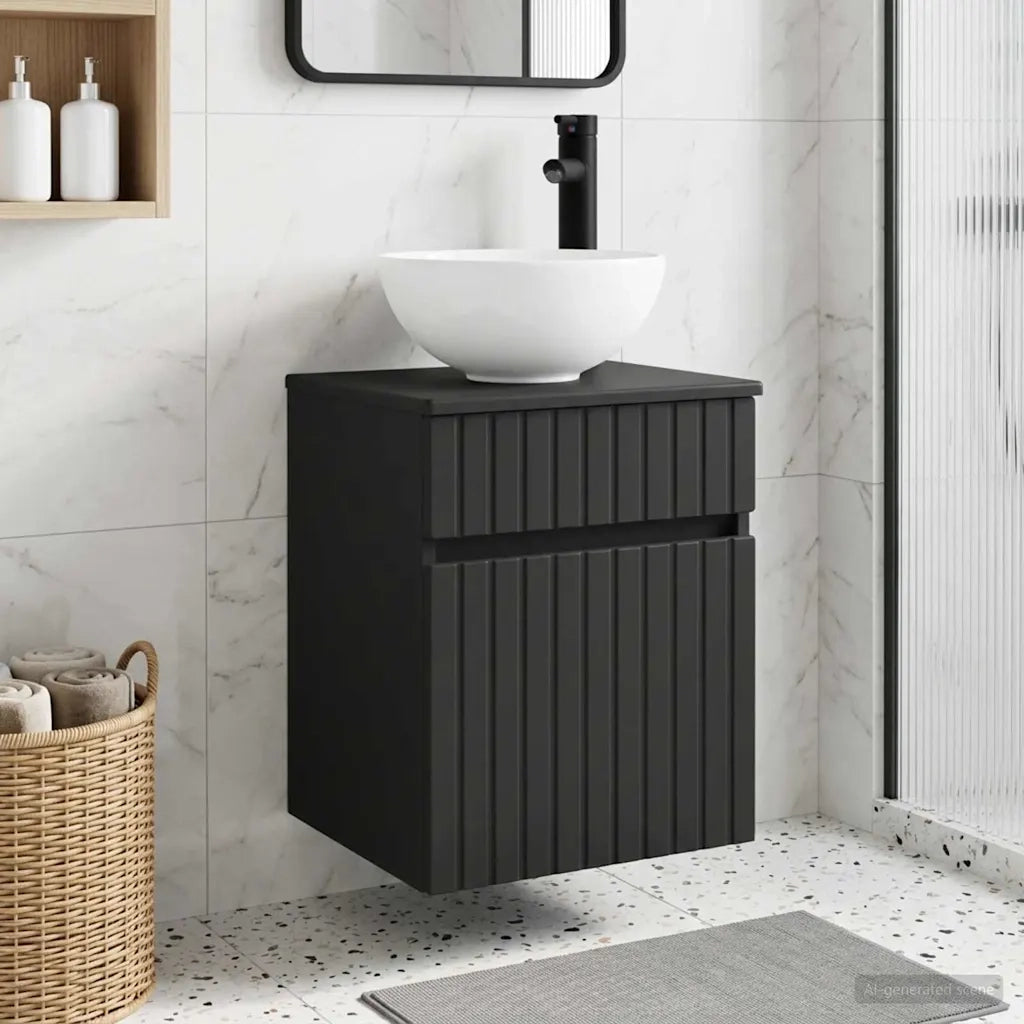 Mobile lavabo da parete Nero 39 x 41 x 64,5 cm 890553