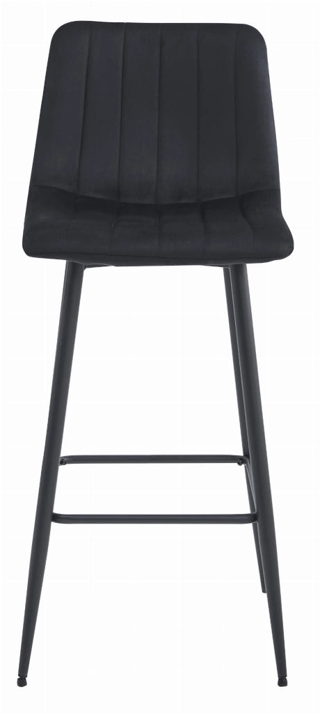 Sgabello Valora POZZA in velluto nero dal design ergonomico per cucina x2