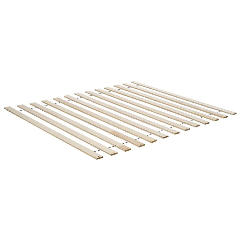 Letto in legno di gomma chiaro UE matrimoniale con LED 160 x200 cm con testiera a doghe Stile rustico minimalista