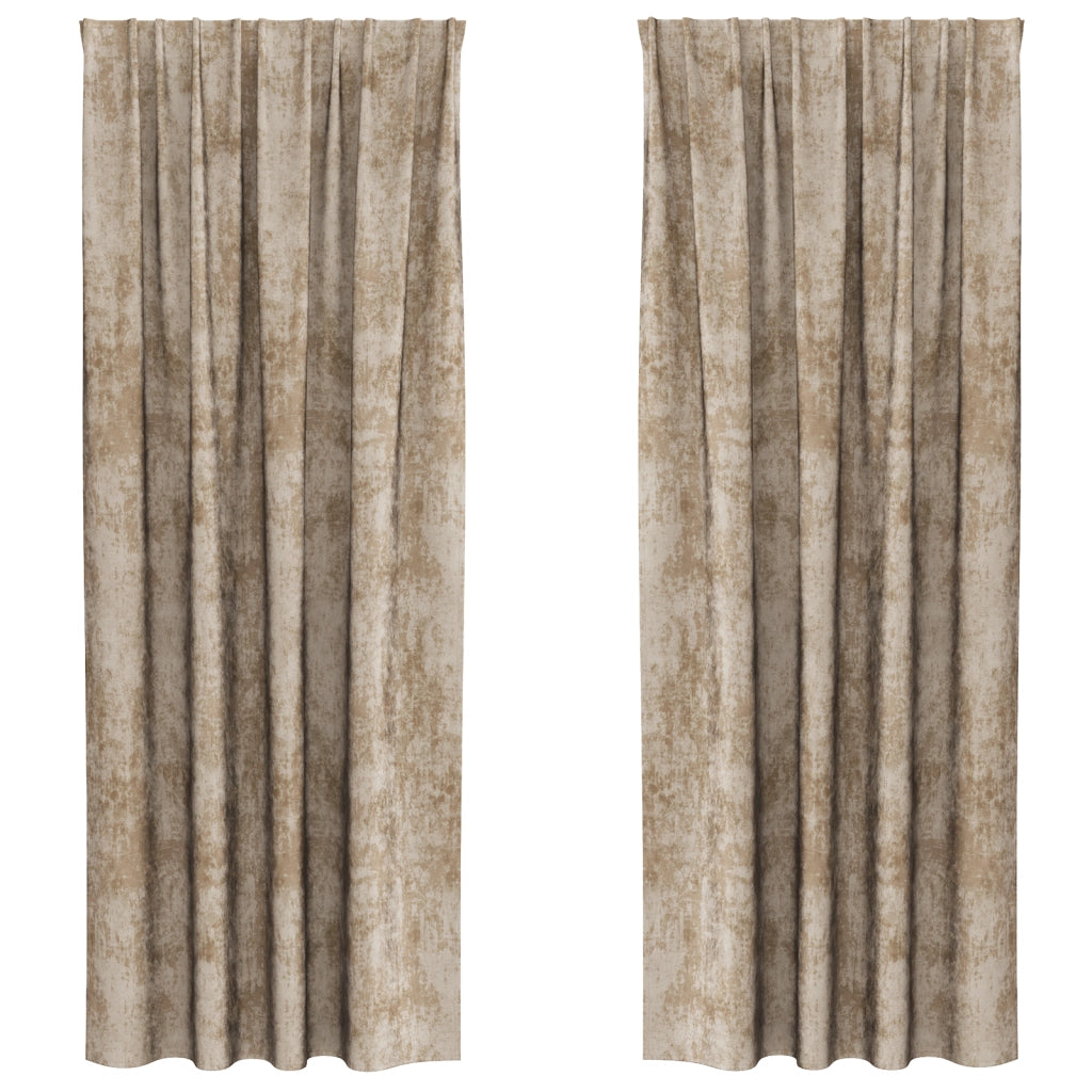 Set di 2 Tende in Velluto con Occhielli Champagne 260x140 cm