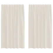 Tende in Voile con Tasche per Aste 2 pz Crema