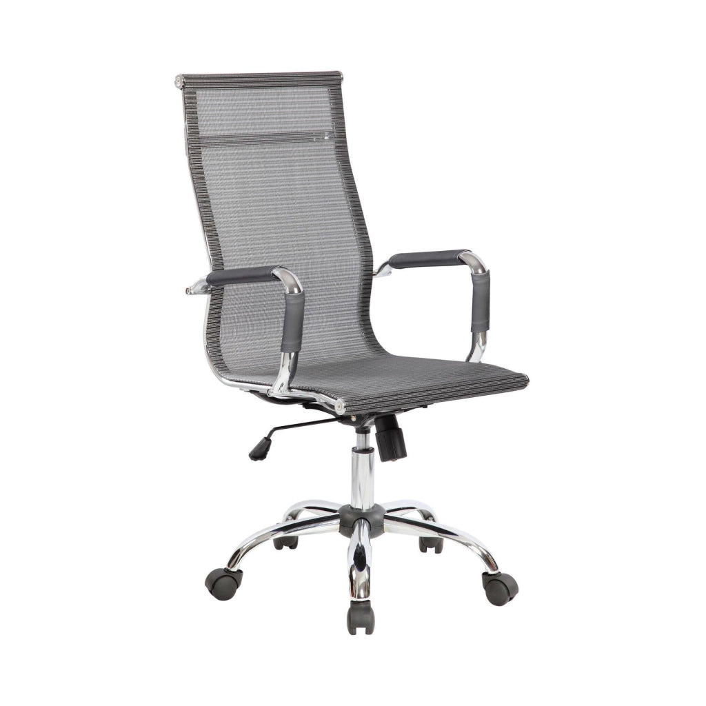 Poltrona da Ufficio Rockhampton, Sedia con Ruote Regolabile, Grigio