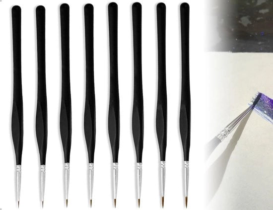 Set di pennelli 8 pezzi - Pennelli fini - Progettazione ergonomico - Setole in legno/nylon - Adatto per acquerello/acrilico - Sfumature dettagliate - Pennelli per pittura.