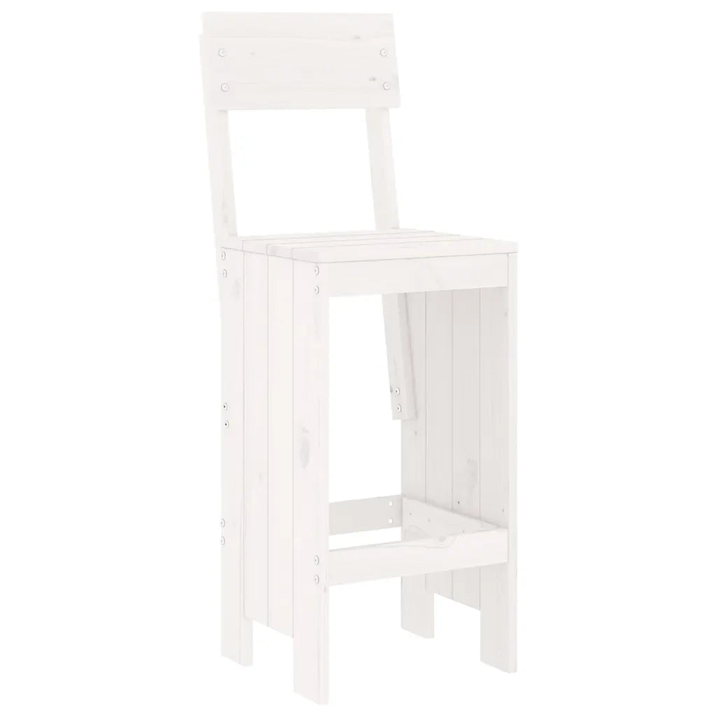 Set Bar da Giardino 9 pz Bianco in Legno Massello di Pino