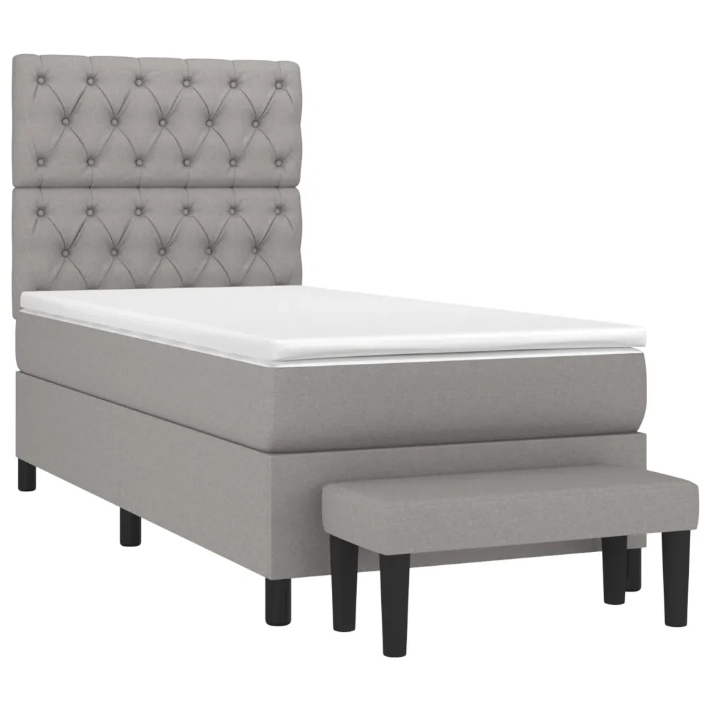 Giroletto a Molle con Materasso Grigio Chiaro 80x200 cm Tessuto 3136789