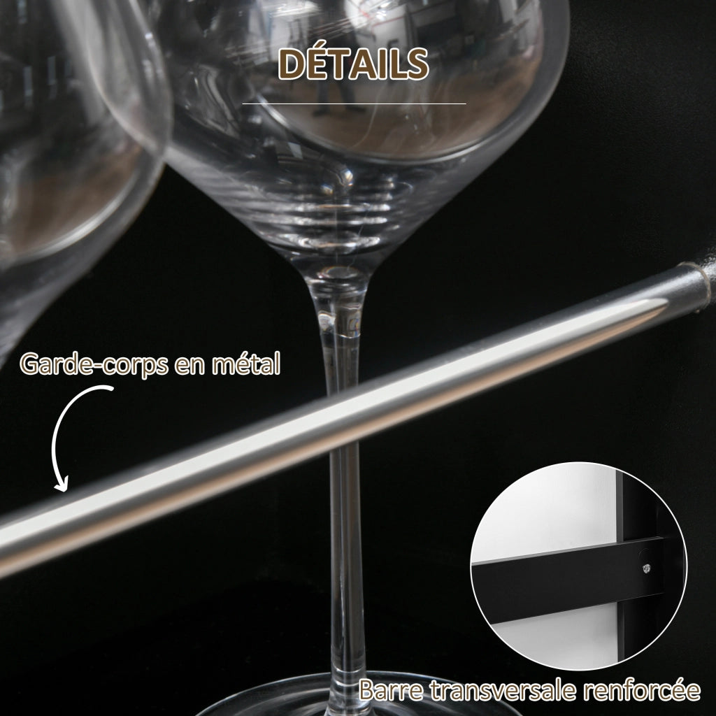 Tavolo da bar ¨C Minimal ¨C 112x57x106 cm, nero, 3 ripiani
