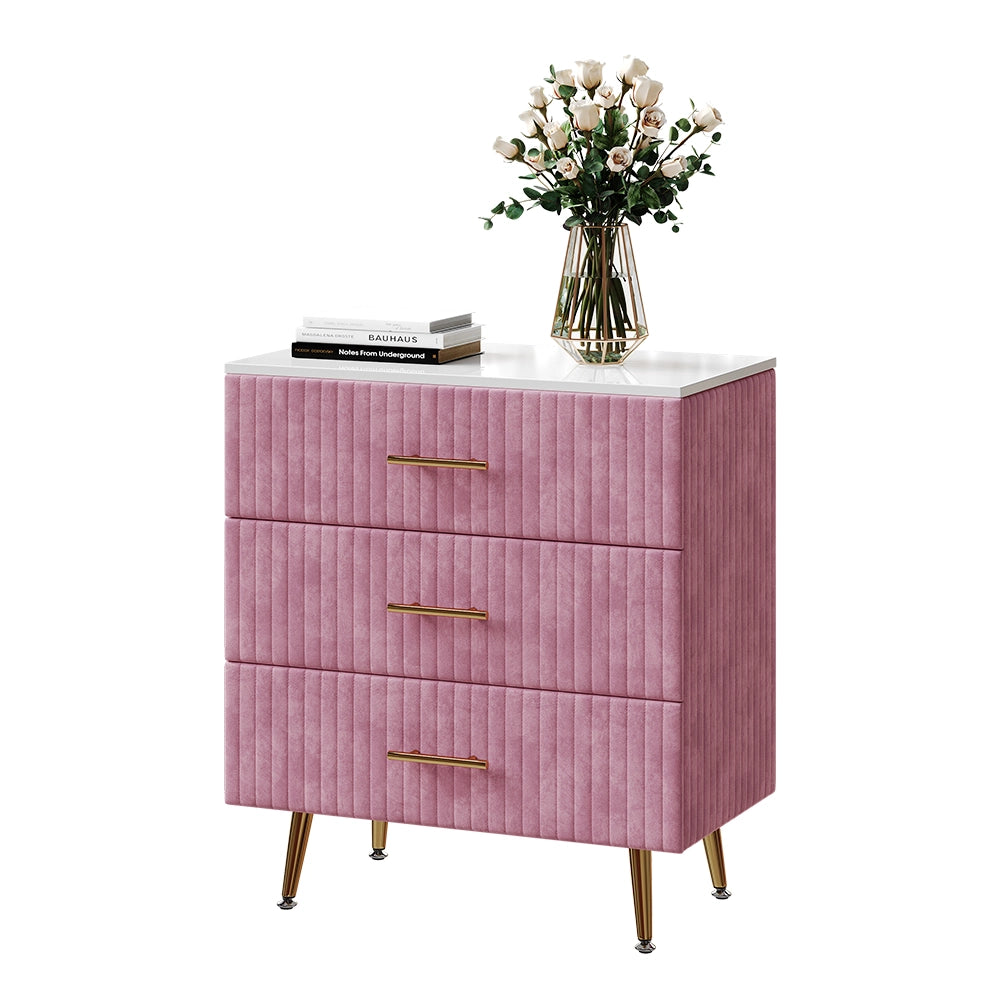 Vicco Cassettiera rosa 70 x 78.5 cm con 3 cassetti