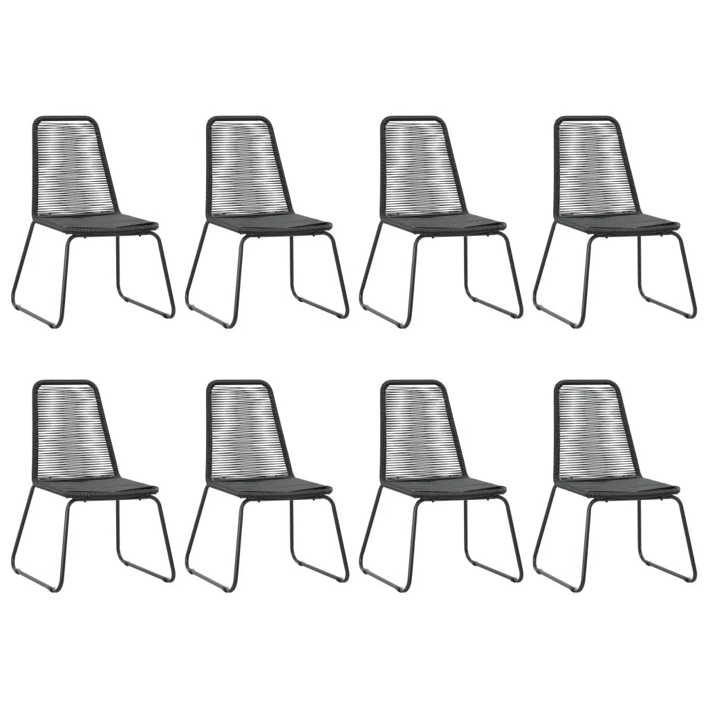 Set da Pranzo da Giardino 9 pz in Rattan PVC Nero 3060123