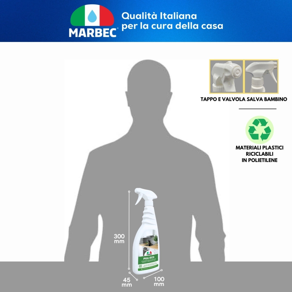 Detergente sgrassante multiuso, efficace su superfici delicate, pronto all'uso Marbec PULI ECO - 5LT