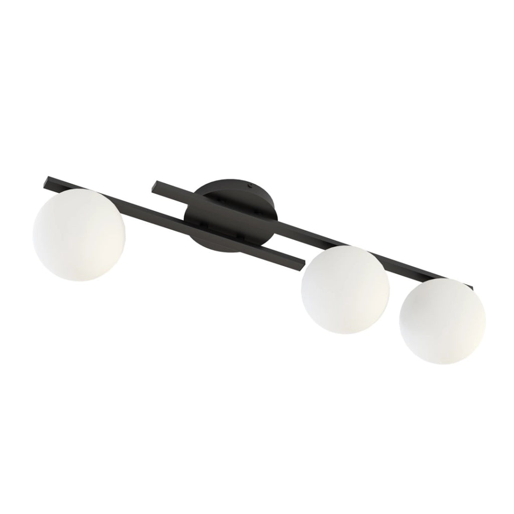 Plafoniera loft sfere vetro nero/bianco 3xE14 Kairo Emibig