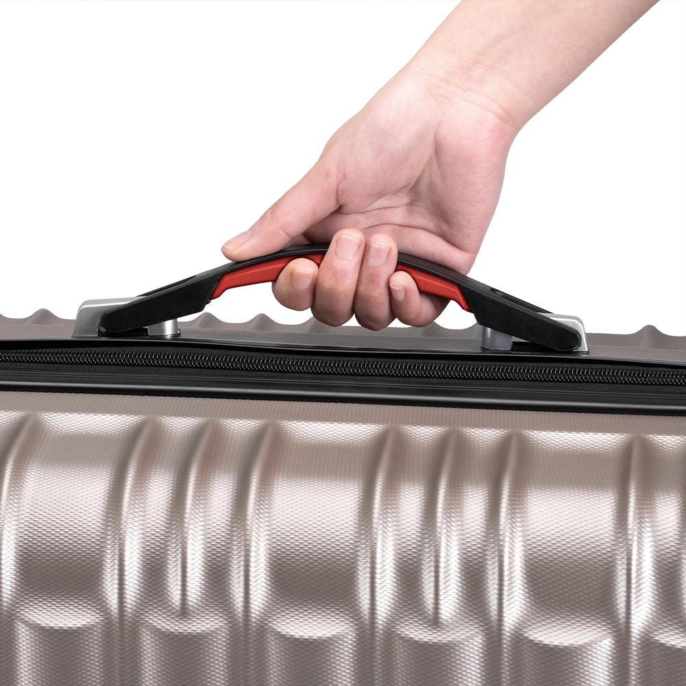 Set 4 Valigie Rigide con Ruote Easy Roll Trolley Bagaglio mano Viaggio Champagne