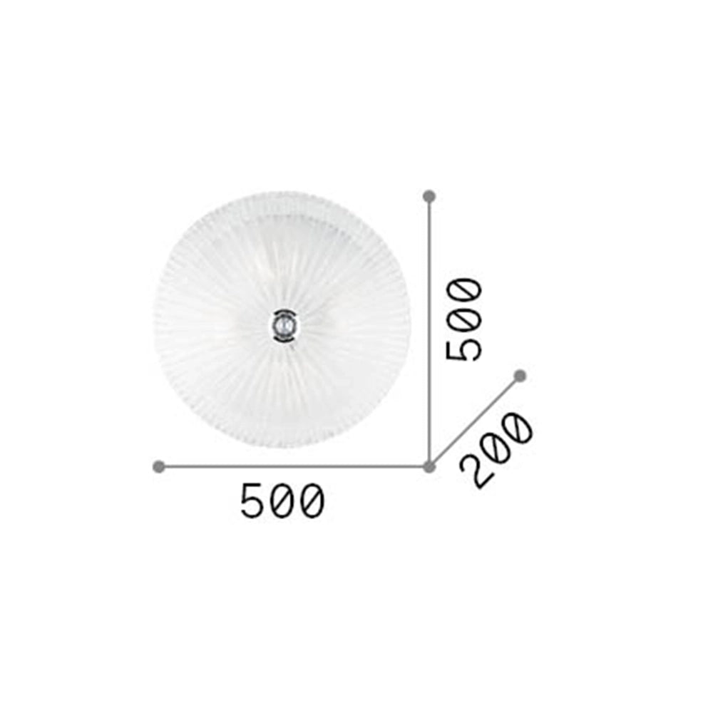 Plafoniera Classica Shell Vetro Ambra 4 Luci E27