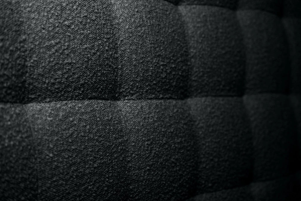 Testiera in tessuto bouclé nero imbottita L90 cm