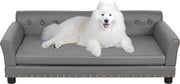 Banca per cani di lusso - Massimo 80kg - Banca per cani - Divano per cani - Banca per cani per grandi cani - 96x72x40cm - Dimensione L - Grigio
