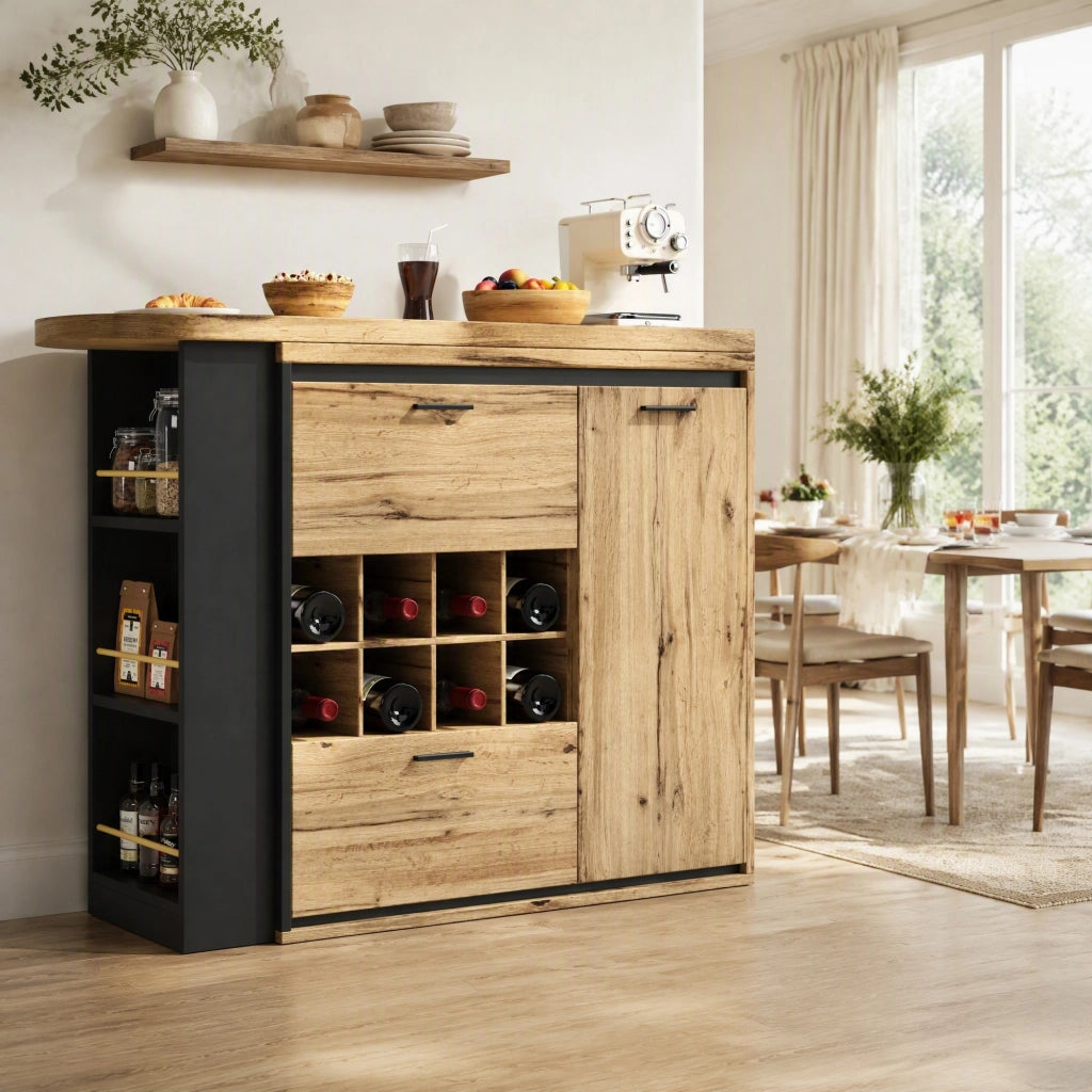 Tavolo da pranzo estensibile con contenitore 138-220x39x105 cm