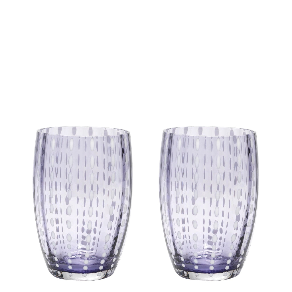 Zafferano Perle Bicchiere Colori misti 2 - Vetro Colorato Soffiato a Bocca, 32 cl, Lavorato a Mano - Set 6 Tumblers Artigianali per Acqua o Cocktail