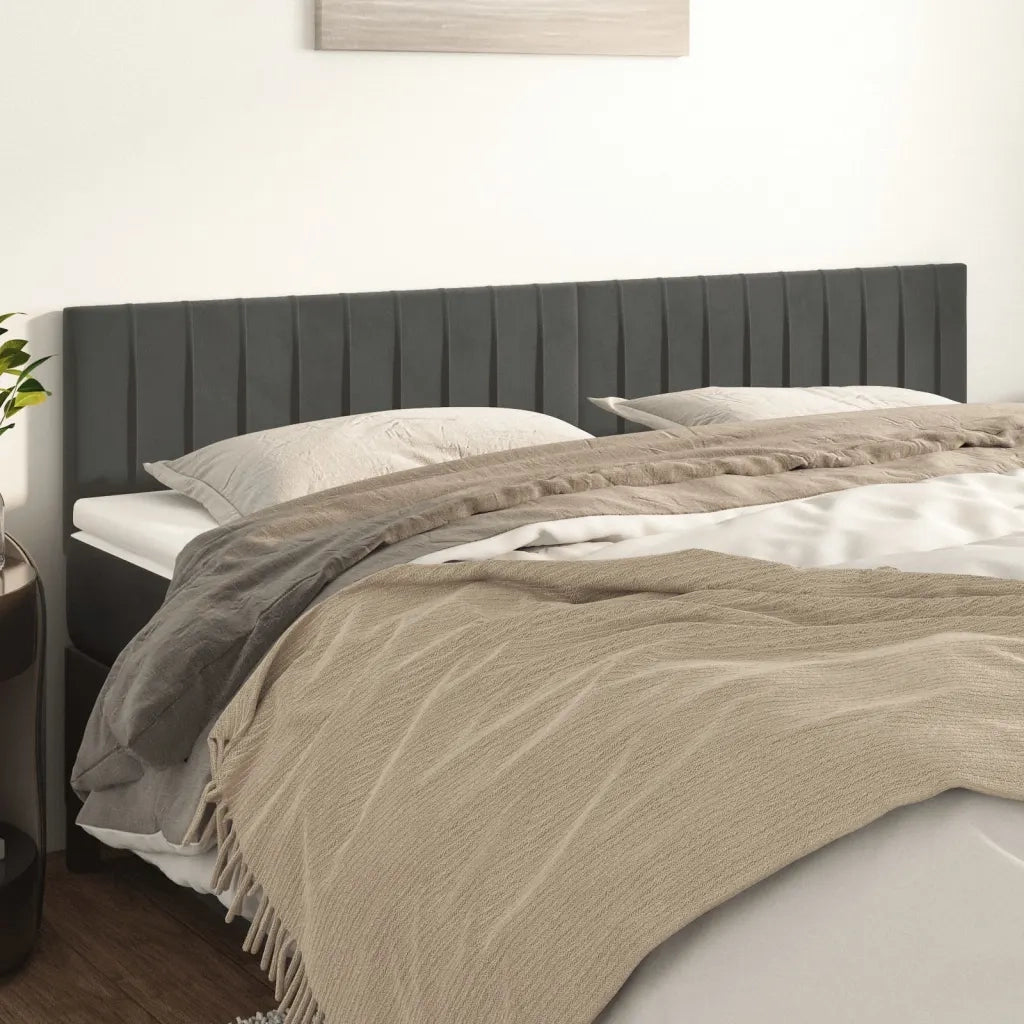 Testiera | Testata Grigio Scuro 200x5x78/88 cm in Velluto