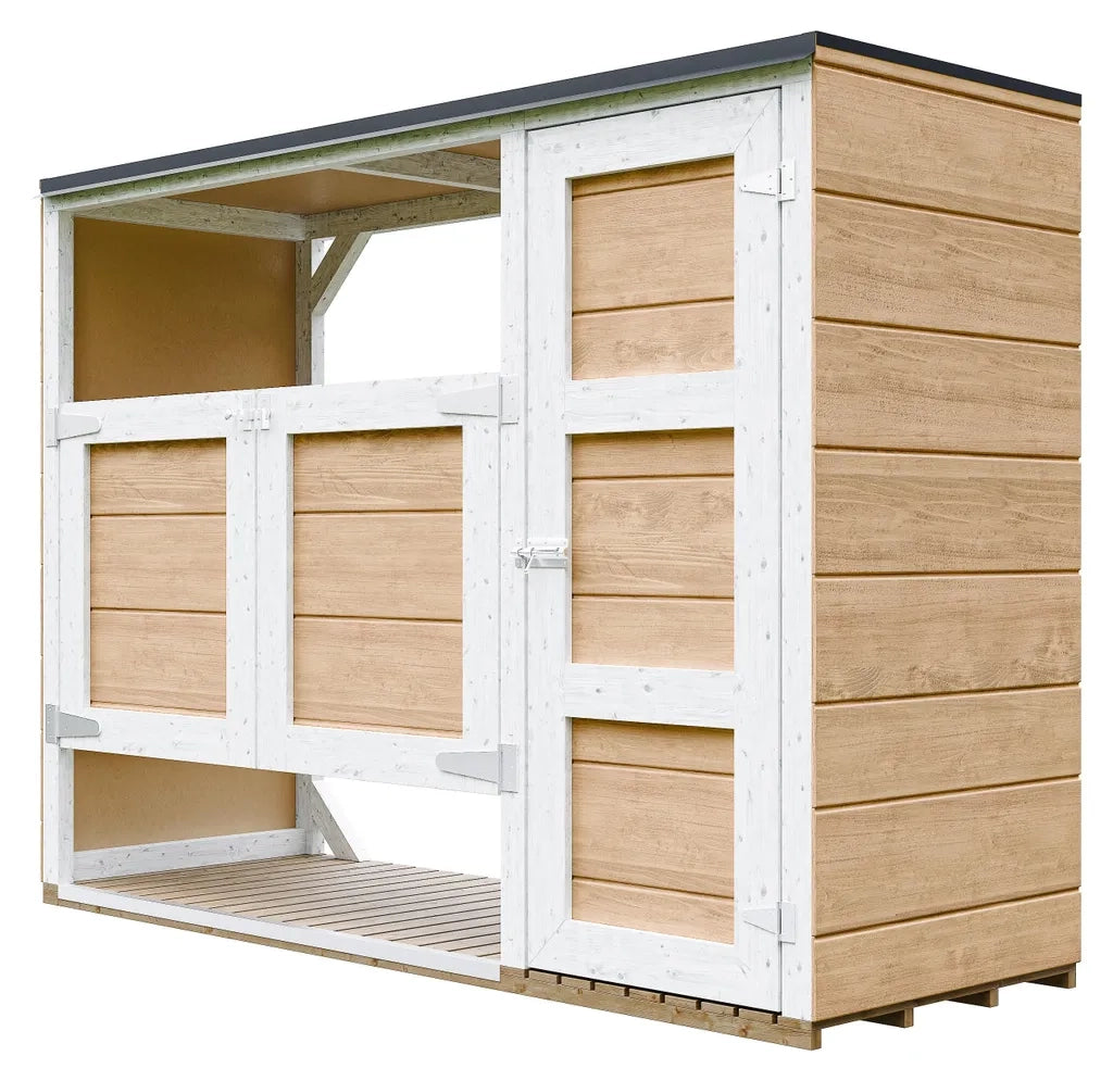 Ricovero per bidoni da giardino 2x240L TIMBELA M981A-HARVEST HONEY