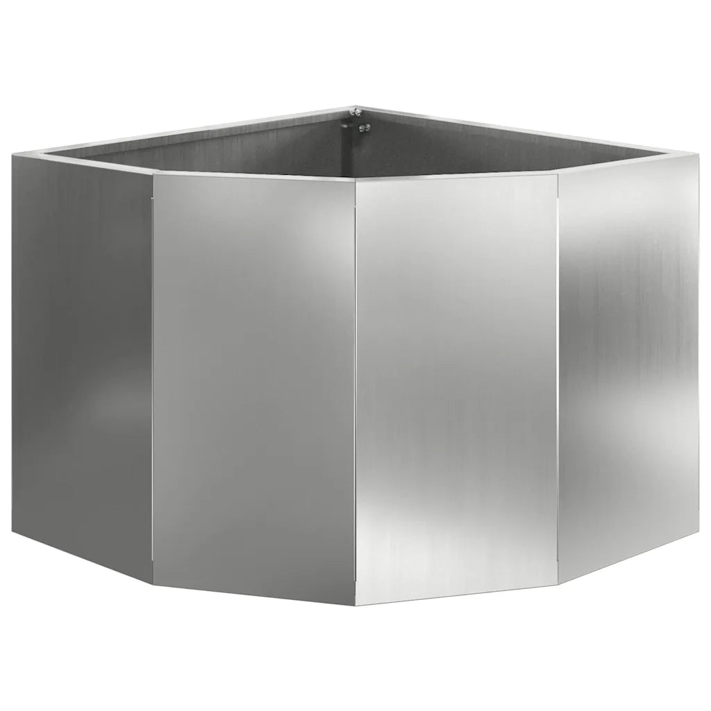 Fioriere | Cassetta per fiori | Vaso d'angolo Argento 45 x 45 x 35 cm Acciaio zincato