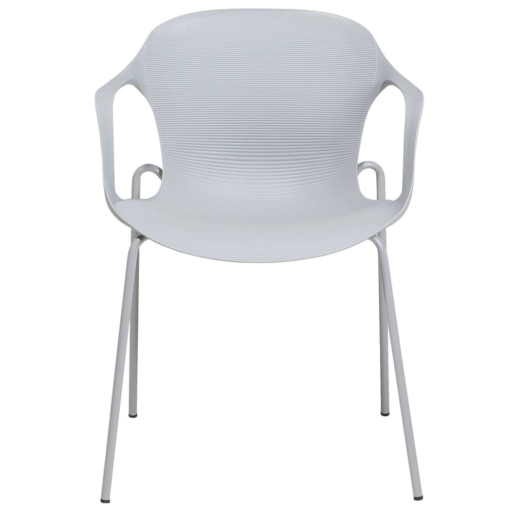 Set di 2 Sedie da Pranzo in Metallo Grigio Stile Industriale Moderno