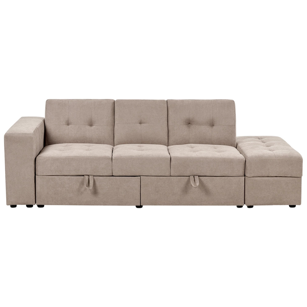 Divano letto componibile marrone Storage Ottoman Cassetti estraibili Click Clack Vassoio a ribalta Portabicchieri