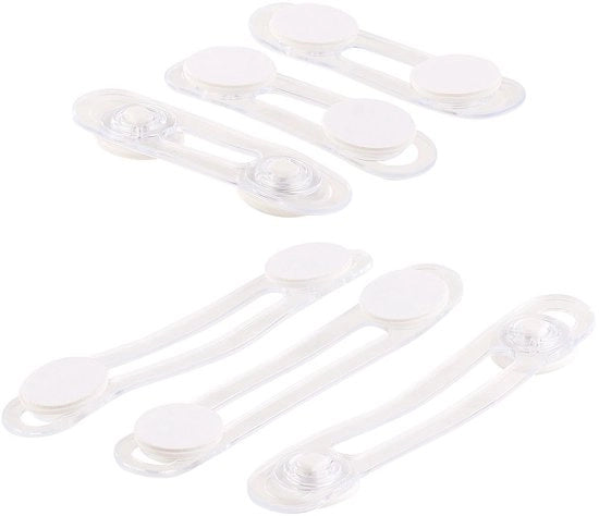 Set di 6 serrature per bambini flessibili per porte e cassetti, trasparenti