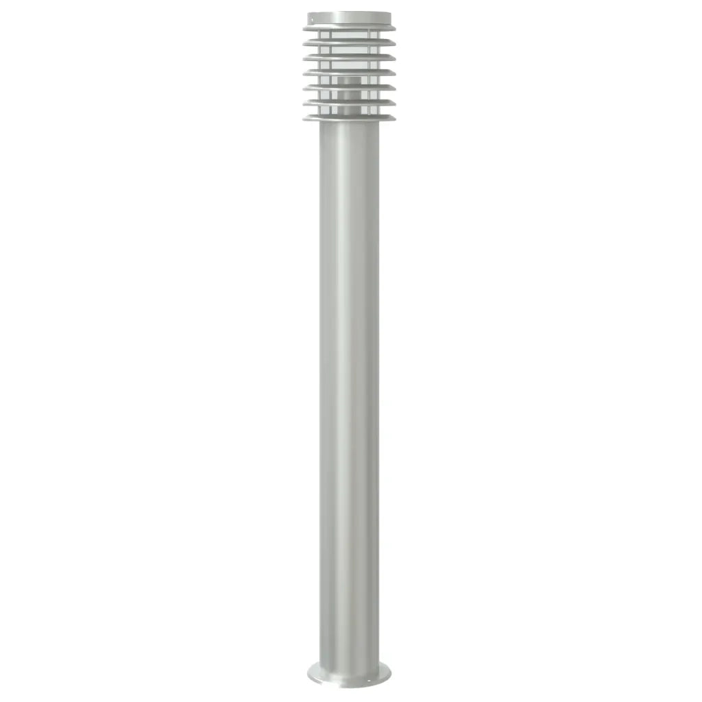 Lampada da Terra per Esterni Sensore Argento 3 pz 110cm Acciaio CFW9848207