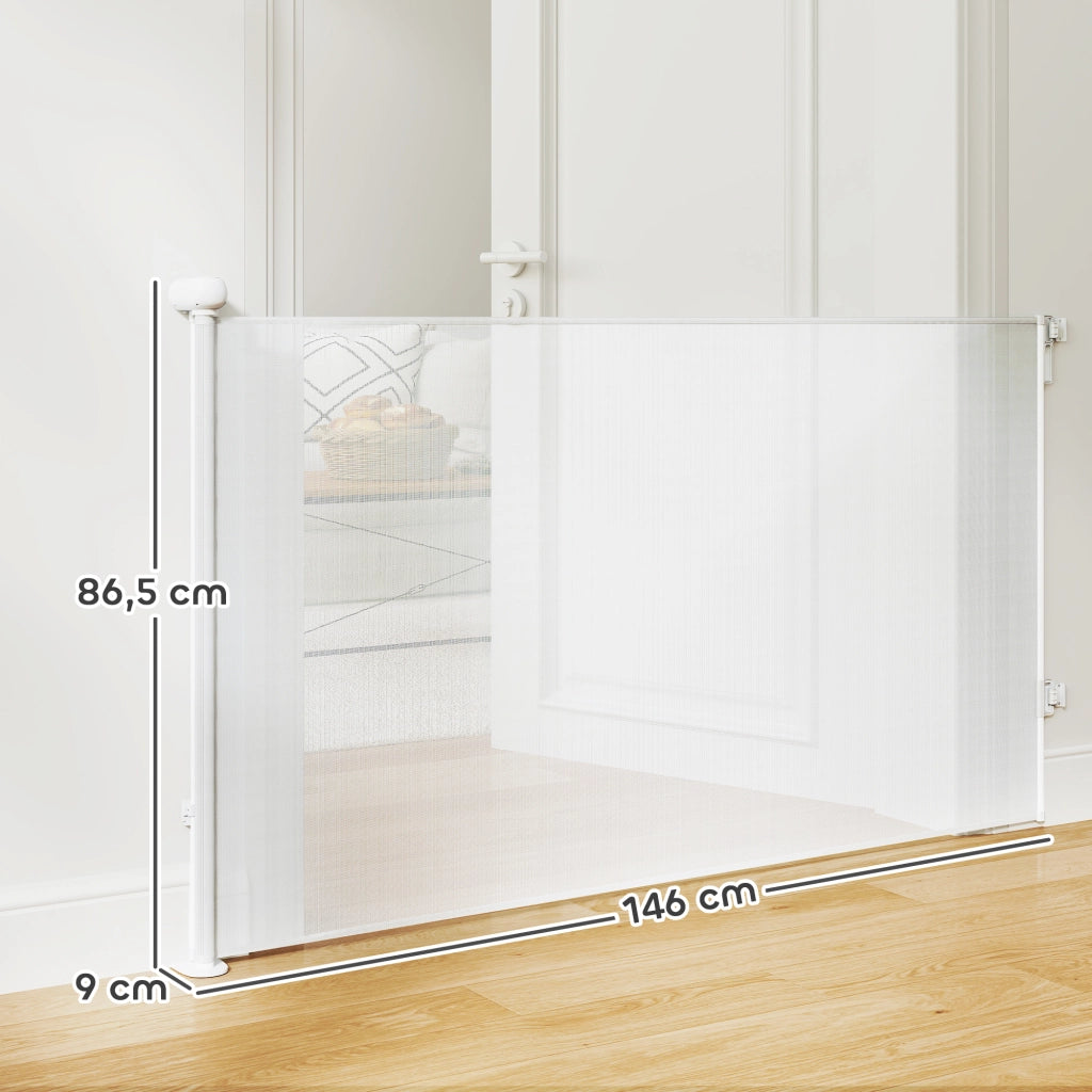 Barriera retrattile per cani e gatti ¨C zephmum ¨C bianco 0-144 cm