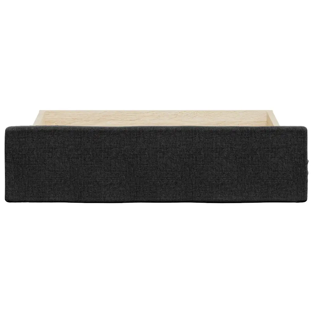 Cassetti da Letto 2pz Neri in Legno Multistrato e Tessuto 833912