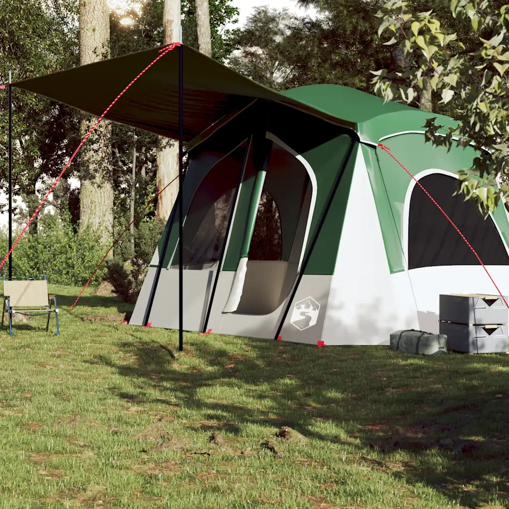 Tenda da Campeggio a Cabina per 5 Persone Verde Impermeabile