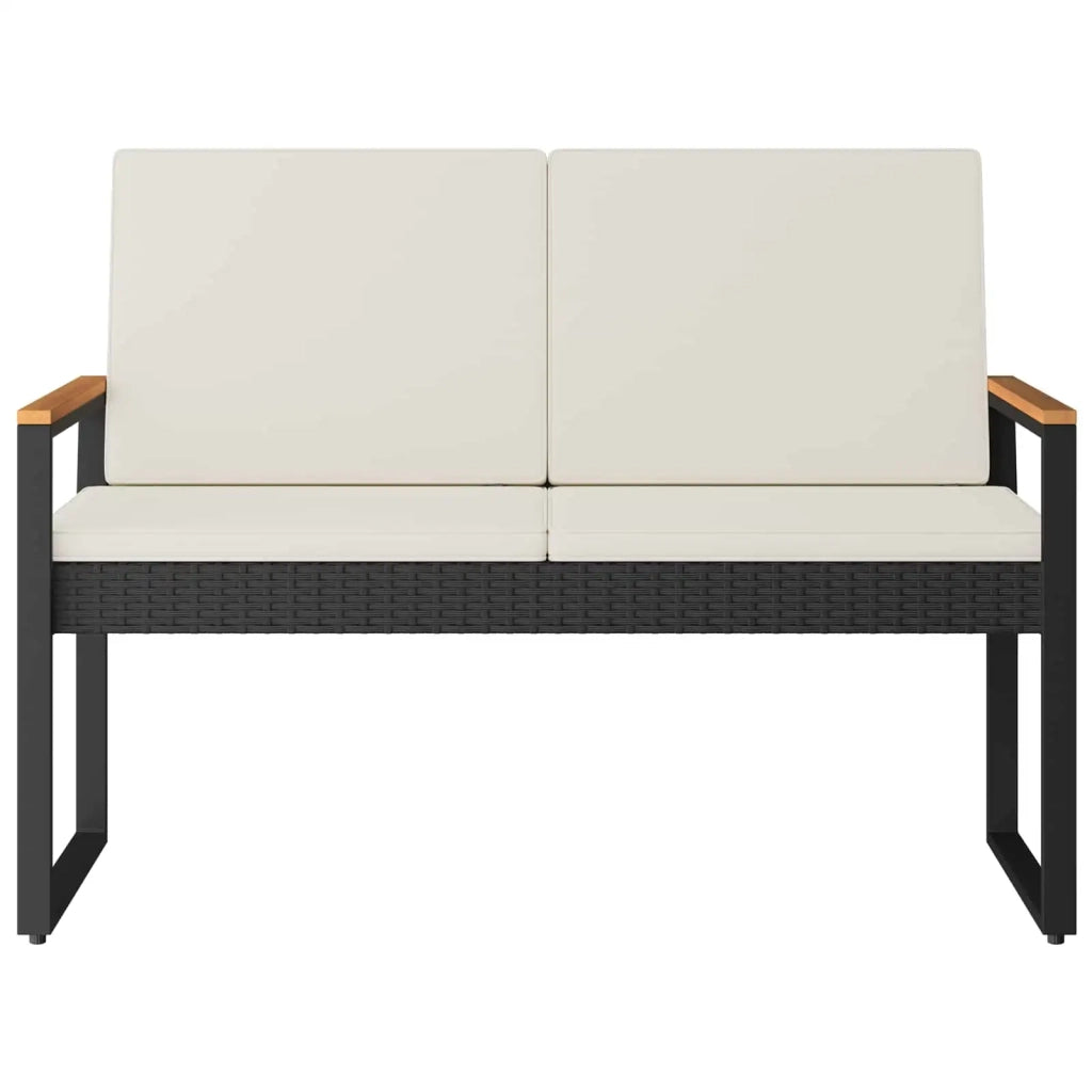 Panchina da esterno Nero e Bianco Crema 107 x 61 x 80 cm 42025337