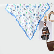 Sciarpa piccola in seta stampata, sciarpa quadrata, sciarpa decorativa semplice ed elegante da donna, bandana sexy da ragazza, fascia per capelli