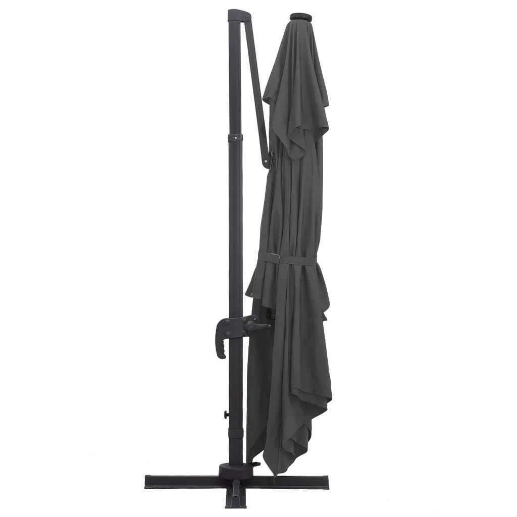 Ombrellone a Sbalzo LED Palo in Alluminio 400x300 cm Antracite cod mxl 14046
