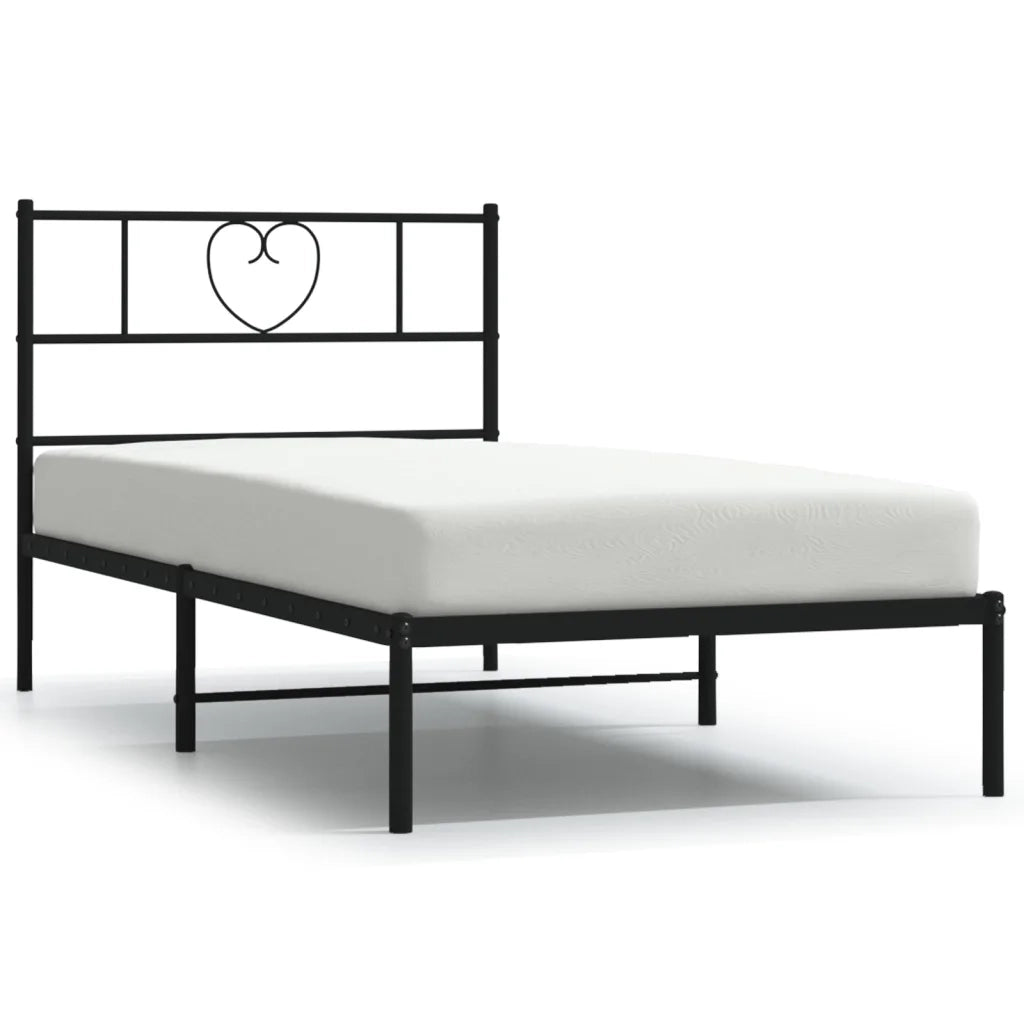 Giroletto con Testiera in Metallo Nero 75x190 cmcod mxl 126688