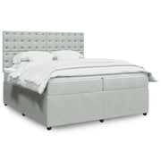 Giroletto a Molle con Materasso Grigio Chiaro 200x200cm Velluto 3292442