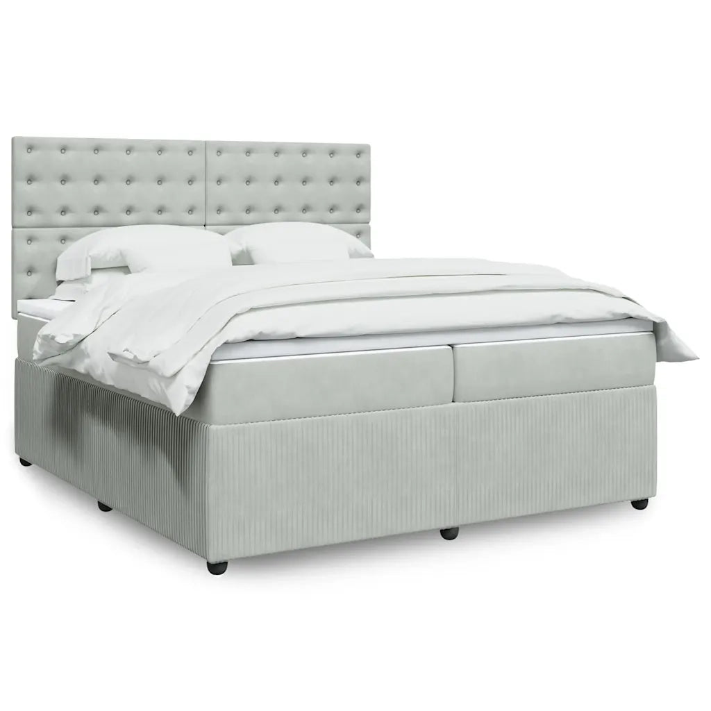 Giroletto a Molle con Materasso Grigio Chiaro 200x200cm Velluto 3292442