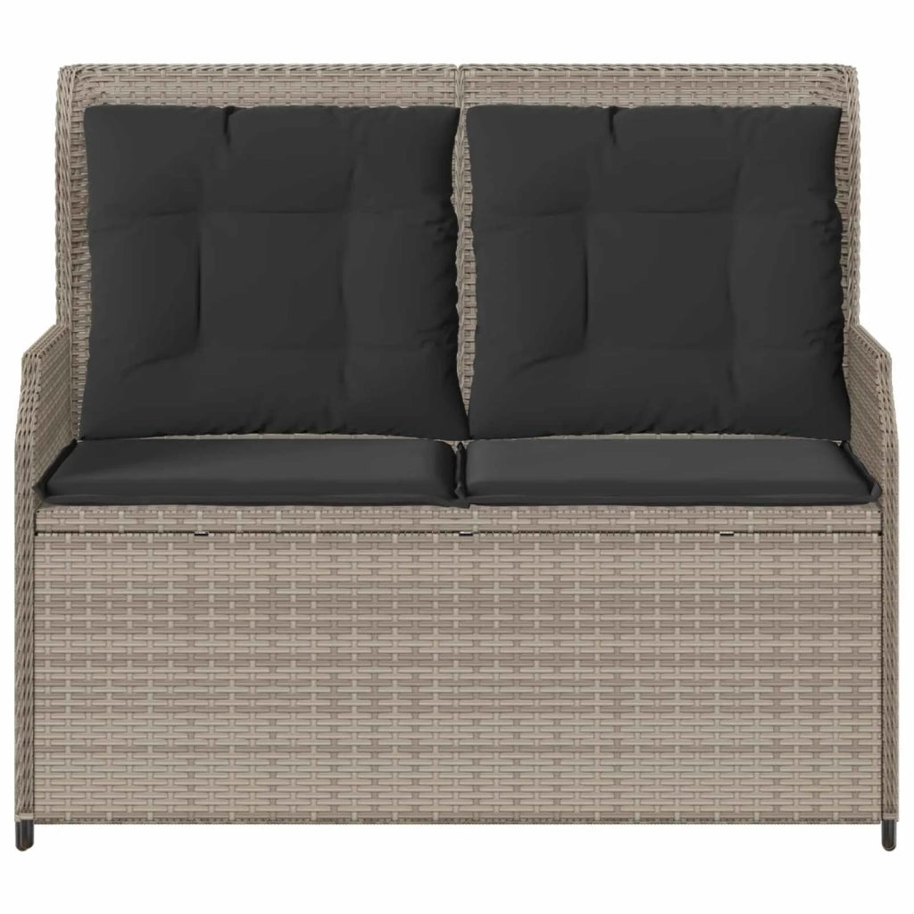 Panchina da giardino Grigio chiaro polyrattan