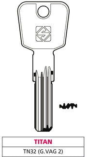 Silca CHIAVE PUNZONATA OTTONE TN32 (G. VAG 2) TITAN 5.00 pz