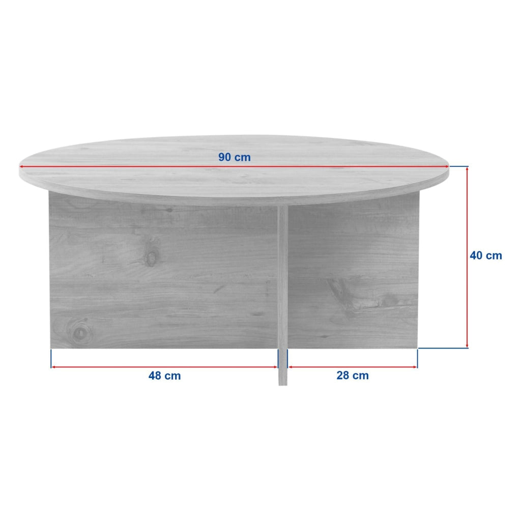 Simbario, Tavolino da Salotto Forma Ovale, 90x90x40h cm Marrone Noce
