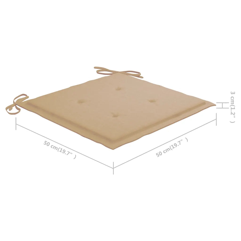 Sedie da Pranzo da Giardino con Cuscini 3 pz Massello di Acacia 3060790