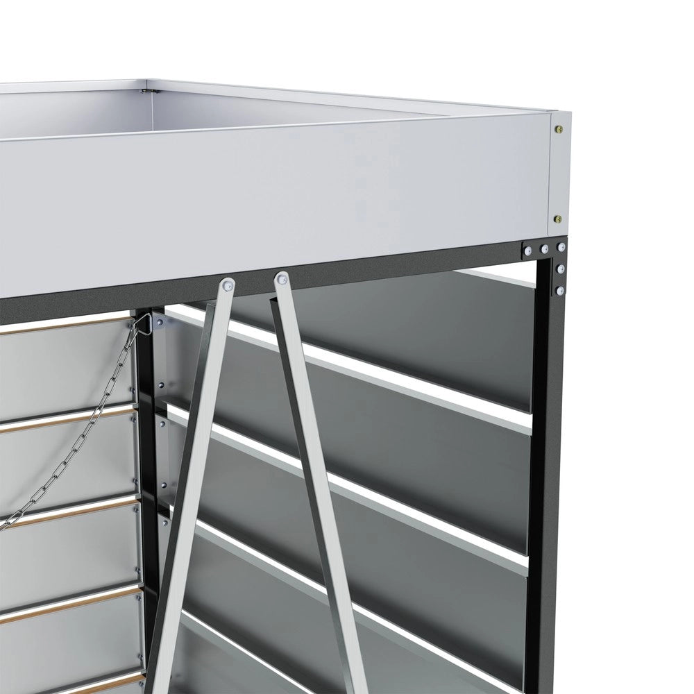 Box Portarifiuti con Fioriera ¨C Xylo ¨C Legno, Metallo, con Serratura