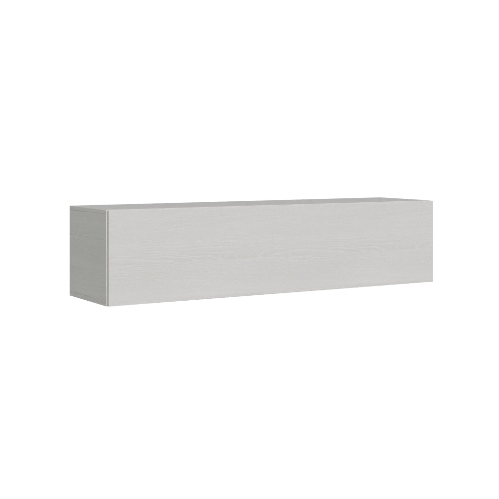 Mobile Pensile TV con Anta a Ribalta e Foro Passacavi 173,6x40x39,5 cm Bianco Frassino