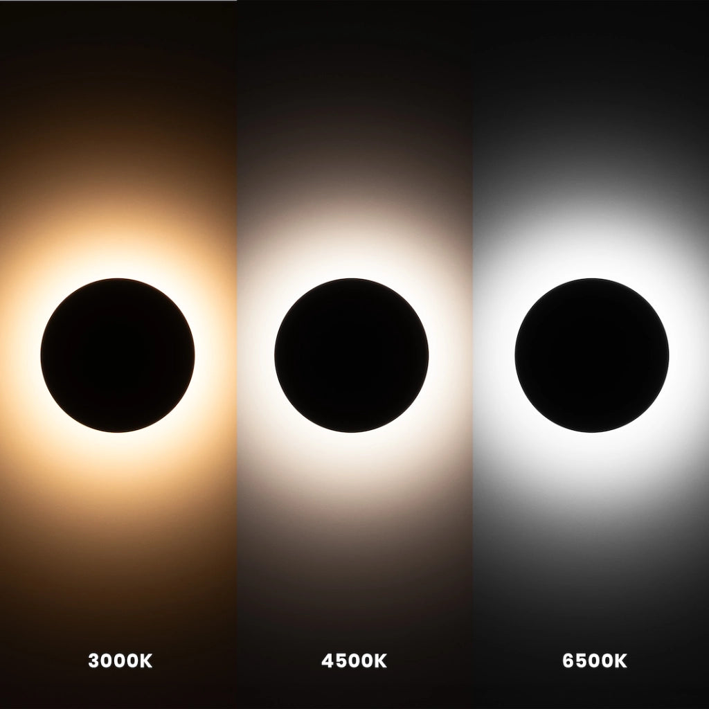 Applique esterno LED nero DISK Ø18 12W CCT IP65 Milagro