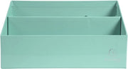 Borsa e cassetti per lettere e pennarelli Aquarel in cartone extra resistente con 3 cassetti graduati 25x10x14 cm per lettere in DL e C6 e pennarelli Scatola archivio in pastello verde 25x10x14 cm